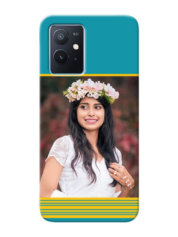 Custom iQOO Z6 5G personalized phone covers: Yellow & Blue Design 