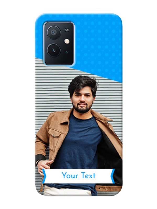 Custom iQOO Z6 5G Personalized Mobile Covers: Simple Blue Color Dotted Design