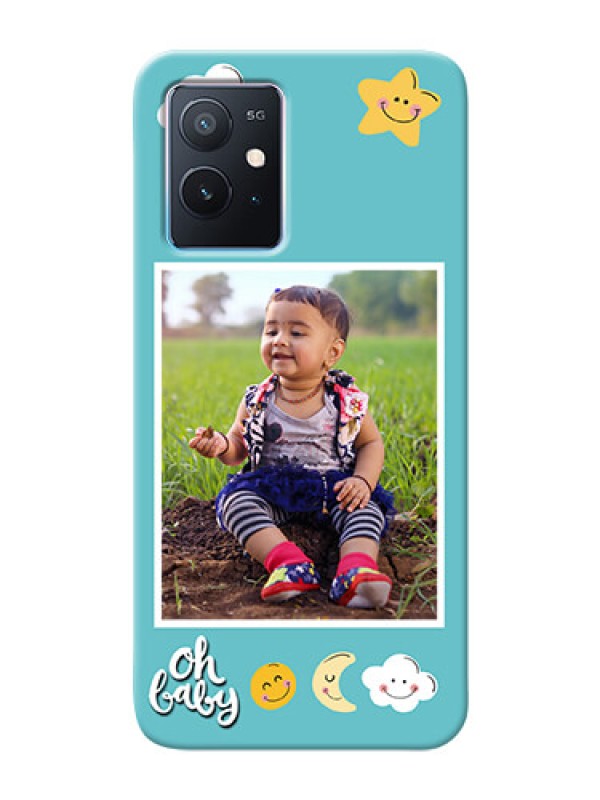 Custom iQOO Z6 5G Personalised Phone Cases: Smiley Kids Stars Design