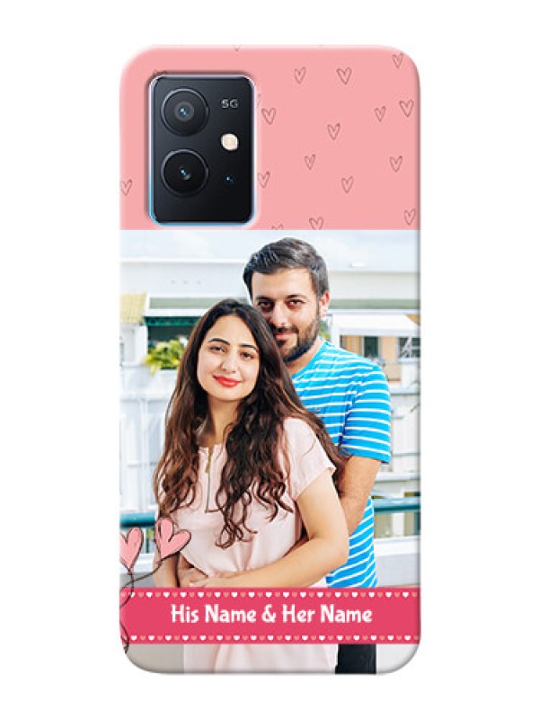 Custom iQOO Z6 5G phone back covers: Love Design Peach Color