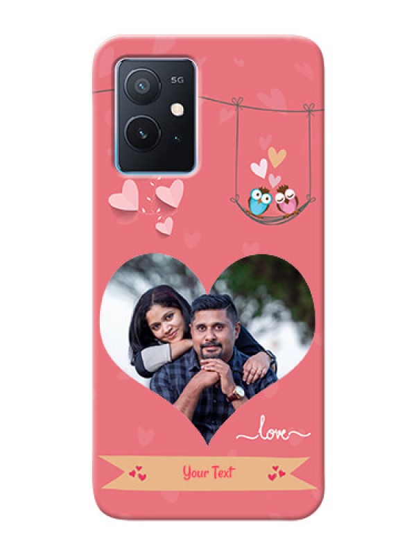 Custom iQOO Z6 5G custom phone covers: Peach Color Love Design 