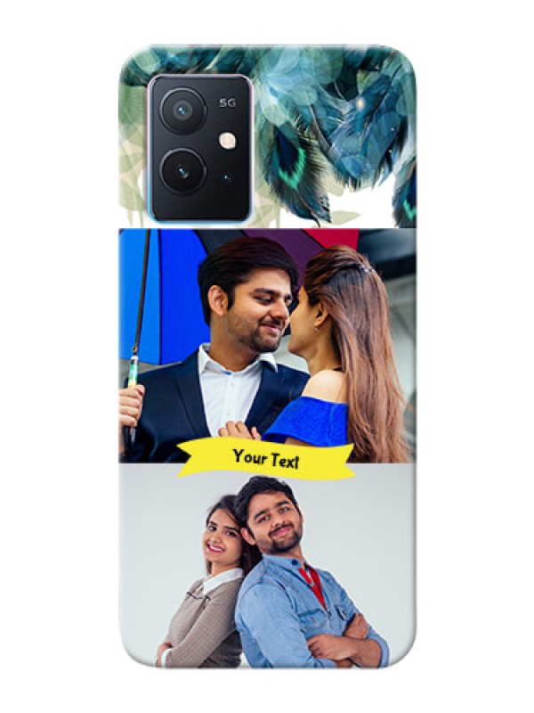 Custom iQOO Z6 5G Phone Cases: Image with Boho Peacock Feather Design