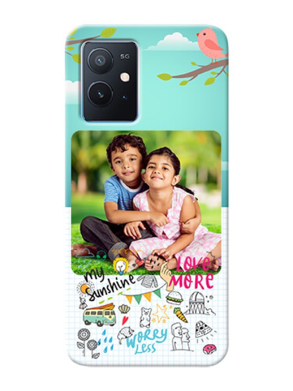 Custom iQOO Z6 5G phone cases online: Doodle love Design