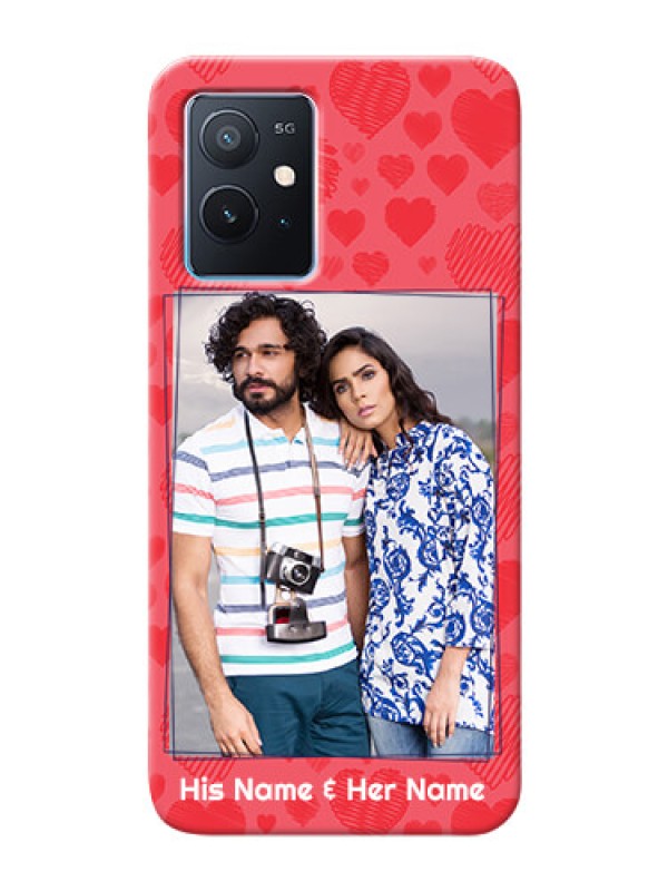 Custom iQOO Z6 5G Mobile Back Covers: with Red Heart Symbols Design