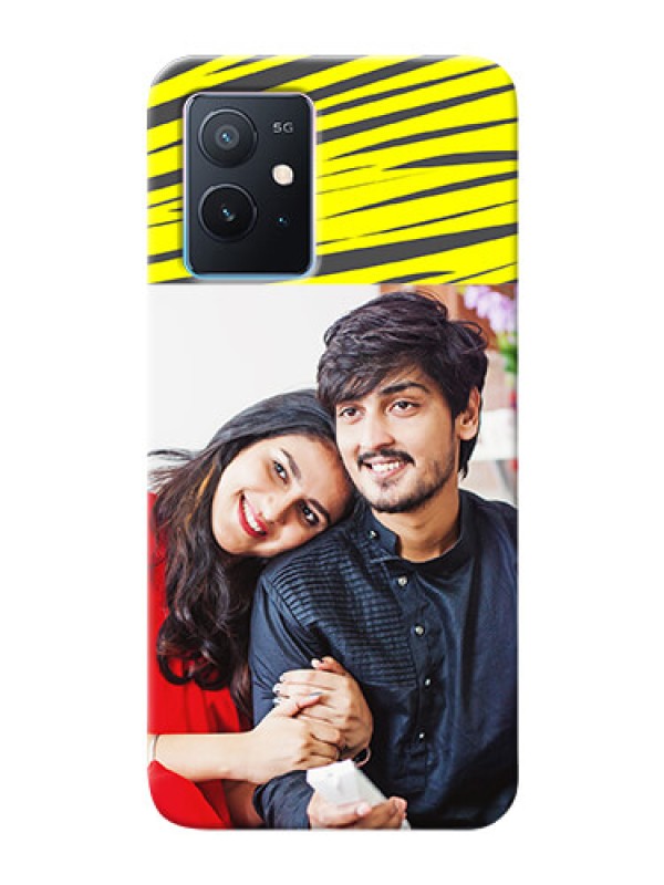 Custom iQOO Z6 5G Personalised mobile covers: Yellow Abstract Design