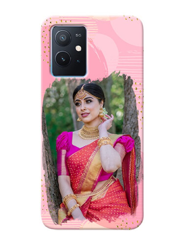 Custom iQOO Z6 5G Phone Covers for Girls: Gold Glitter Splash Design