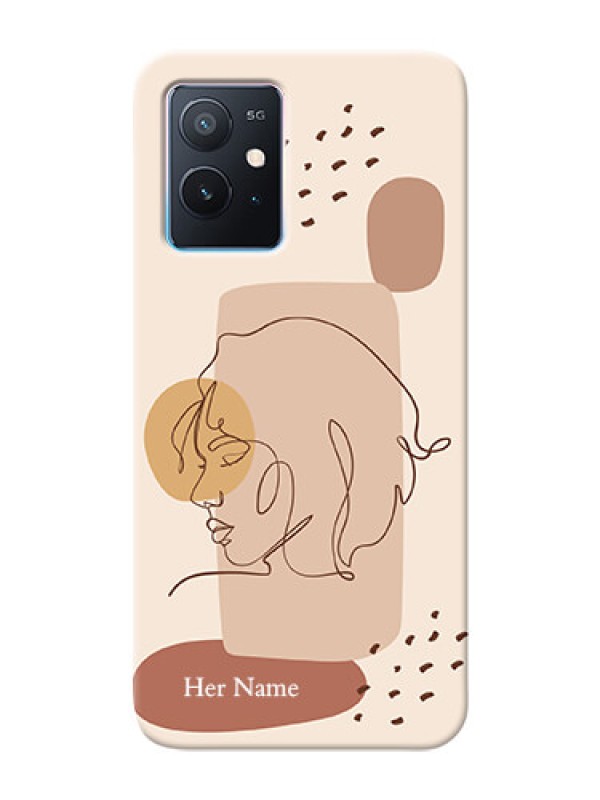 Custom iQOO Z6 5G Custom Phone Covers: Calm Woman line art Design