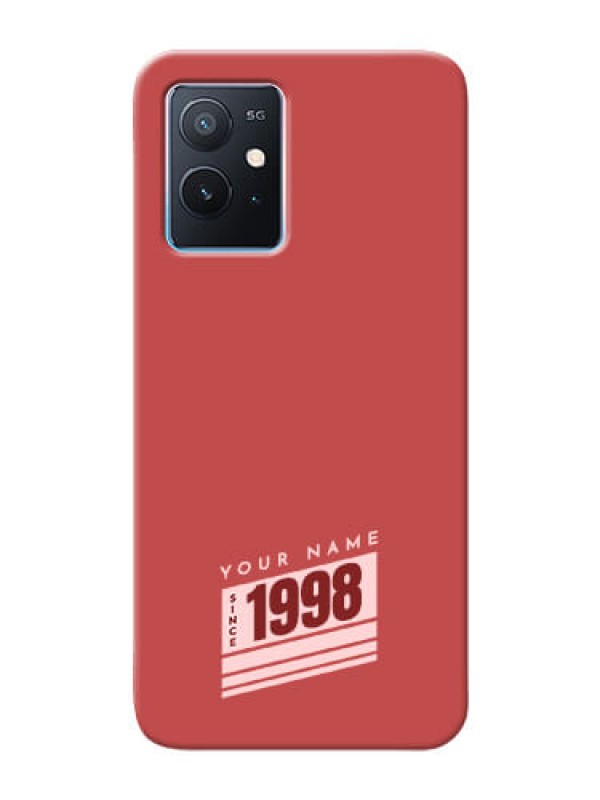 Custom iQOO Z6 5G Phone Back Covers: Red custom year of birth Design