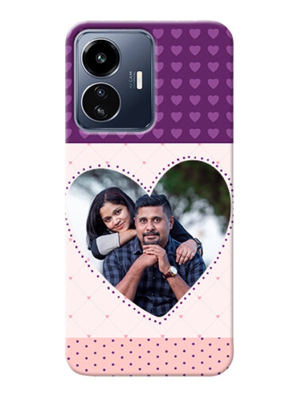 Custom iQOO Z6 Lite 5G Mobile Back Covers: Violet Love Dots Design