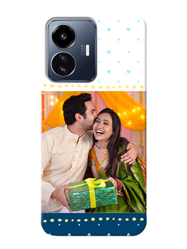 Custom iQOO Z6 Lite 5G Phone Covers: White and Blue Abstract Design