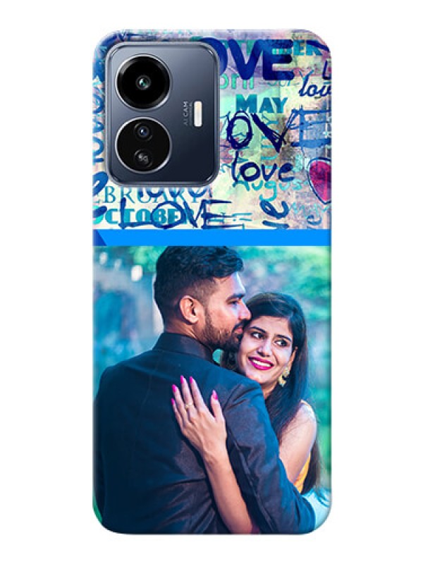 Custom iQOO Z6 Lite 5G Mobile Covers Online: Colorful Love Design