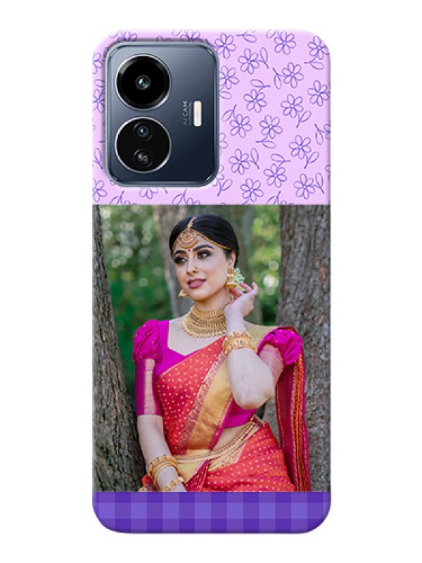 Custom iQOO Z6 Lite 5G Mobile Cases: Purple Floral Design