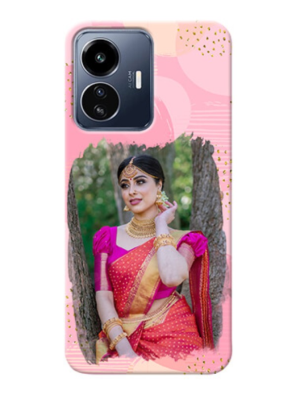 Custom iQOO Z6 Lite 5G Phone Covers for Girls: Gold Glitter Splash Design