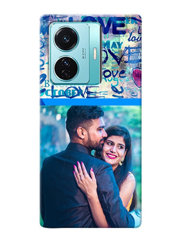 Custom iQOO Z6 Pro 5G Mobile Covers Online: Colorful Love Design