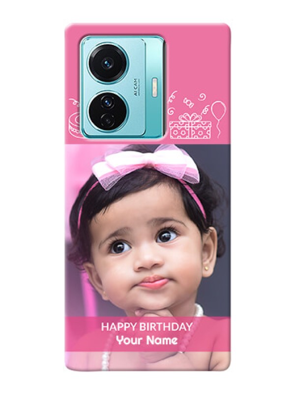 Custom iQOO Z6 Pro 5G Custom Mobile Cover with Birthday Line Art Design