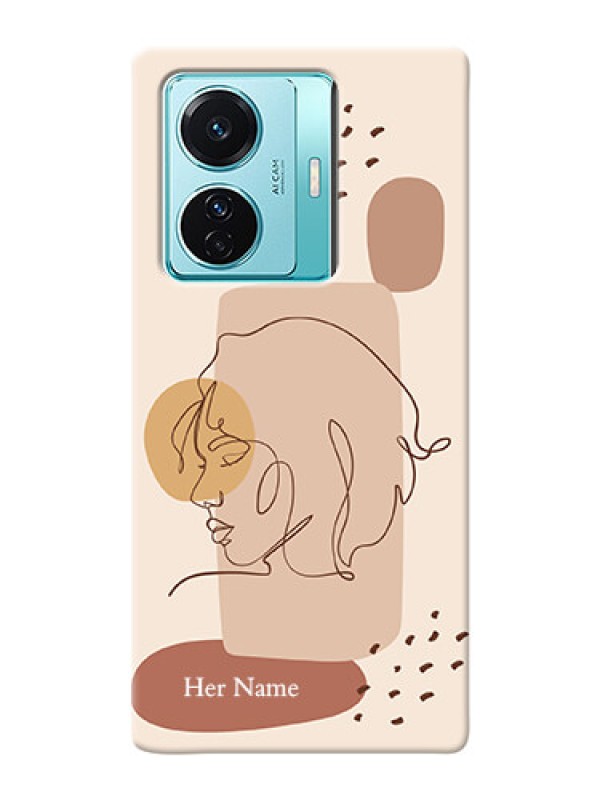 Custom iQOO Z6 Pro 5G Custom Phone Covers: Calm Woman line art Design