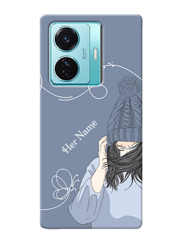 Custom iQOO Z6 Pro 5G Custom Mobile Case with Girl in winter outfit Design
