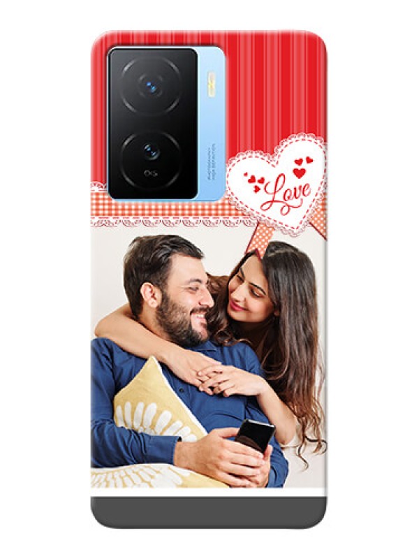 Custom iQOO Z7 5G phone cases online: Red Love Pattern Design
