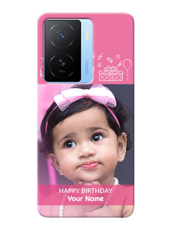 Custom iQOO Z7 5G Custom Mobile Cover with Birthday Line Art Design