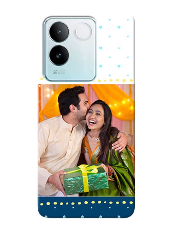 Custom iQOO Z7 Pro 5G Phone Covers: White and Blue Abstract Design