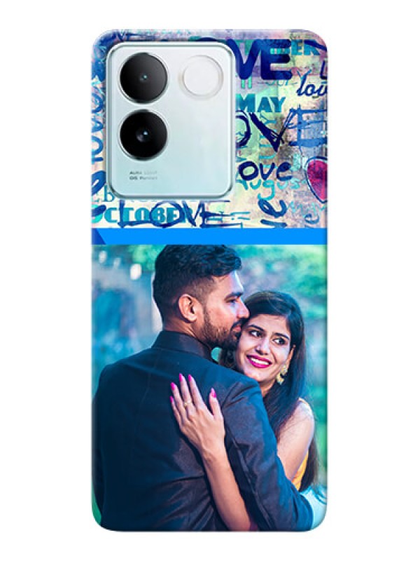 Custom iQOO Z7 Pro 5G Mobile Covers Online: Colorful Love Design