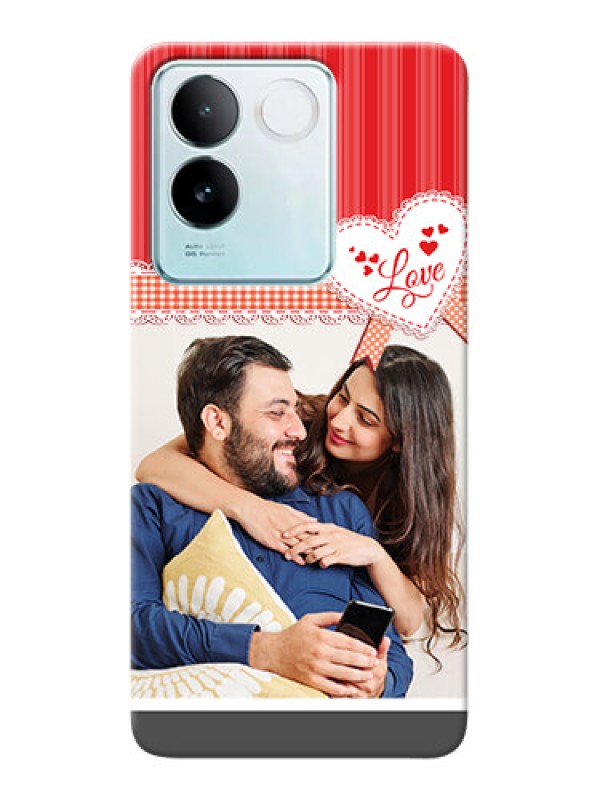 Custom iQOO Z7 Pro 5G phone cases online: Red Love Pattern Design