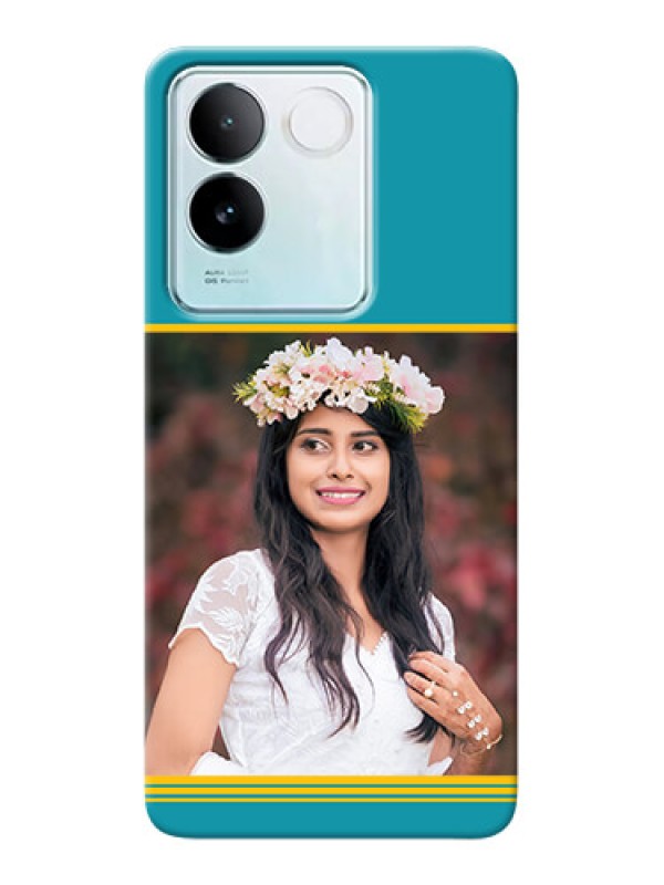 Custom iQOO Z7 Pro 5G personalized phone covers: Yellow & Blue Design