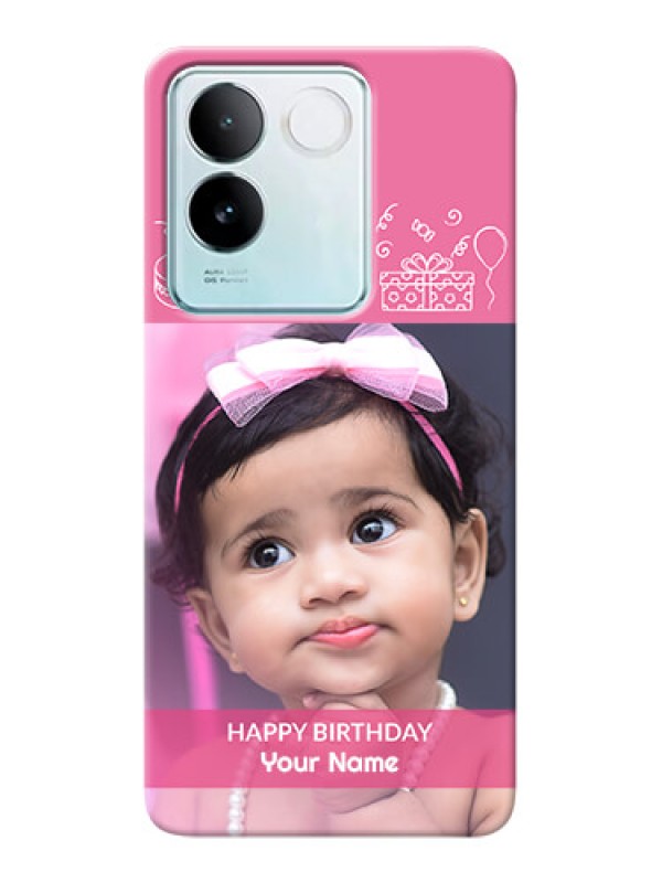 Custom iQOO Z7 Pro 5G Custom Mobile Cover with Birthday Line Art Design