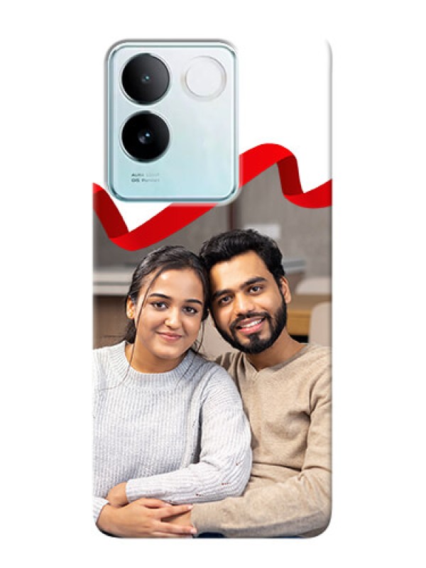 Custom iQOO Z7 Pro 5G custom phone cases: Red Ribbon Frame Design