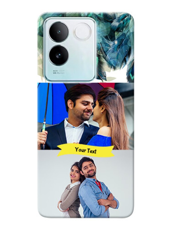 Custom iQOO Z7 Pro 5G Phone Cases: Image with Boho Peacock Feather Design