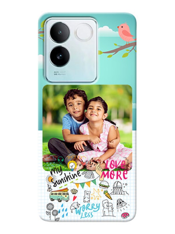 Custom iQOO Z7 Pro 5G phone cases online: Doodle love Design