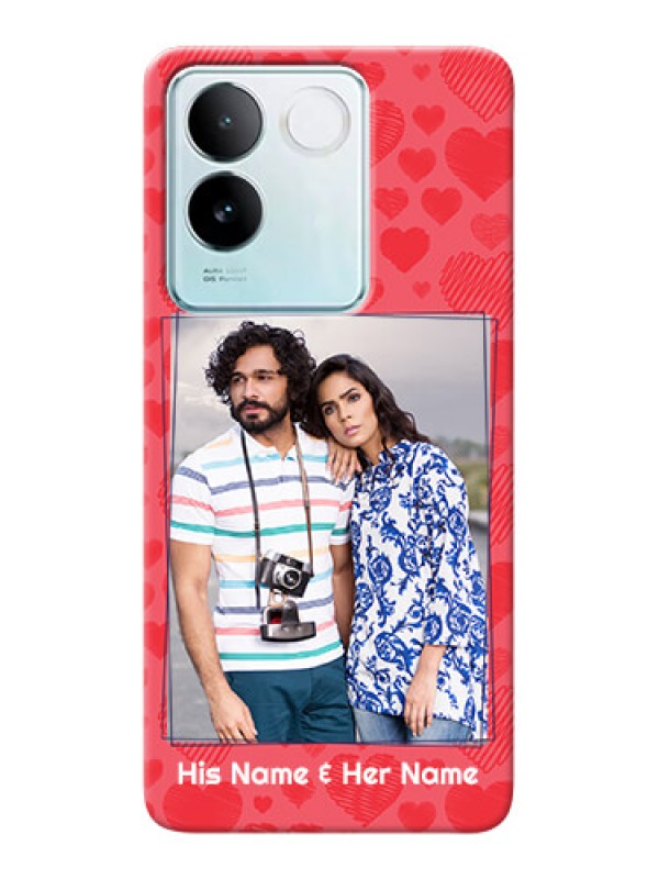 Custom iQOO Z7 Pro 5G Mobile Back Covers: with Red Heart Symbols Design