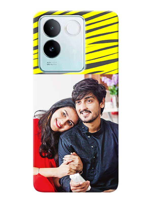 Custom iQOO Z7 Pro 5G Personalised mobile covers: Yellow Abstract Design