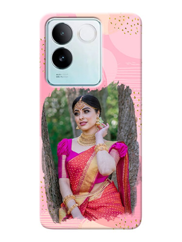 Custom iQOO Z7 Pro 5G Phone Covers for Girls: Gold Glitter Splash Design