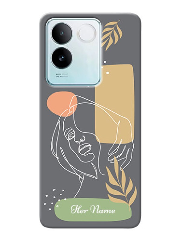 Custom iQOO Z7 Pro 5G Custom Phone Case with Gazing Woman line art Design