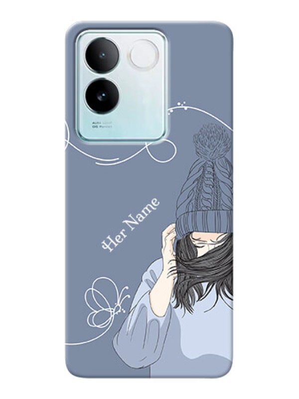 Custom iQOO Z7 Pro 5G Custom Mobile Case with Girl in winter outfit Design