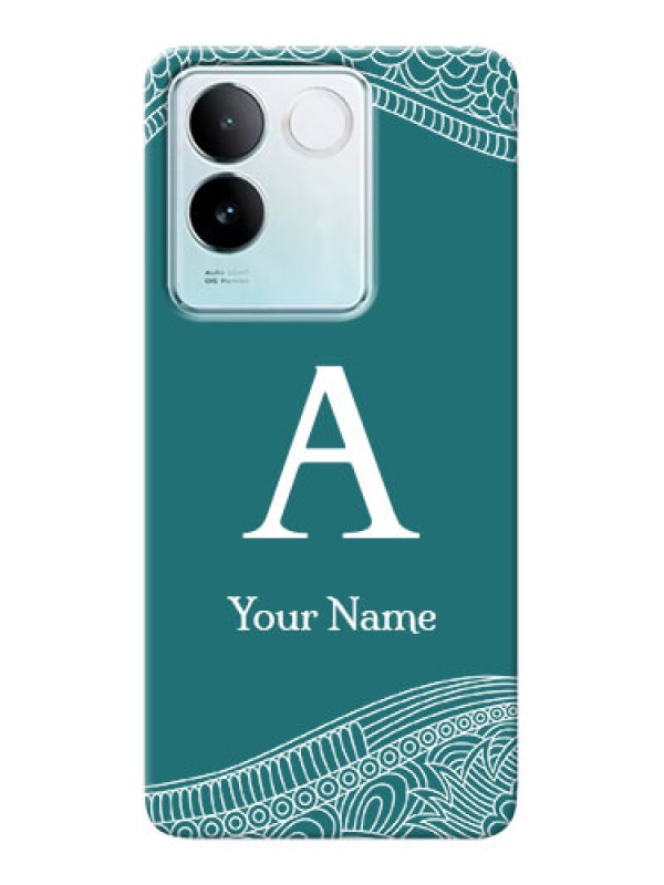 Custom iQOO Z7 Pro 5G Personalized Phone Case with line art pattern with custom name Design
