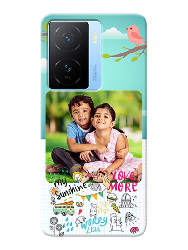 Custom iQOO Z7s 5G phone cases online: Doodle love Design