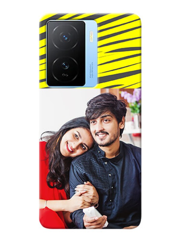 Custom iQOO Z7s 5G Personalised mobile covers: Yellow Abstract Design