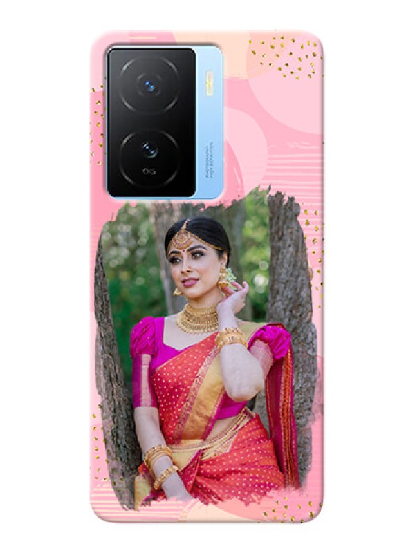 Custom iQOO Z7s 5G Phone Covers for Girls: Gold Glitter Splash Design