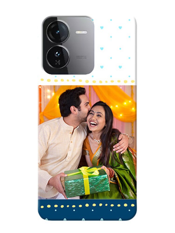 Custom iQOO Z9 5G Phone Covers: White and Blue Abstract Design