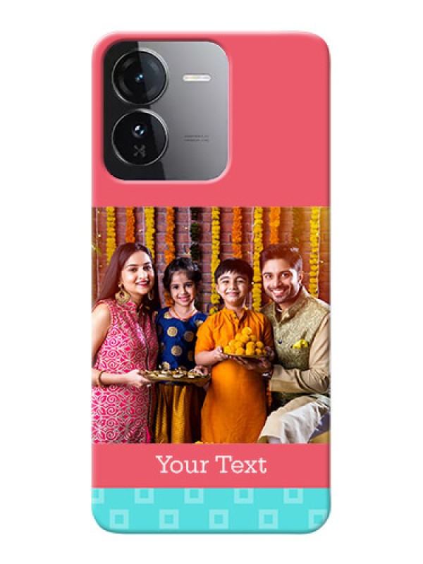 Custom iQOO Z9 5G Mobile Back Covers: Peach And Blue Color Design