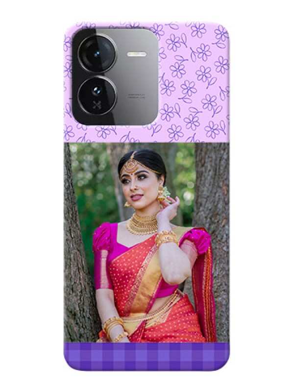 Custom iQOO Z9 5G Mobile Cases: Purple Floral Design