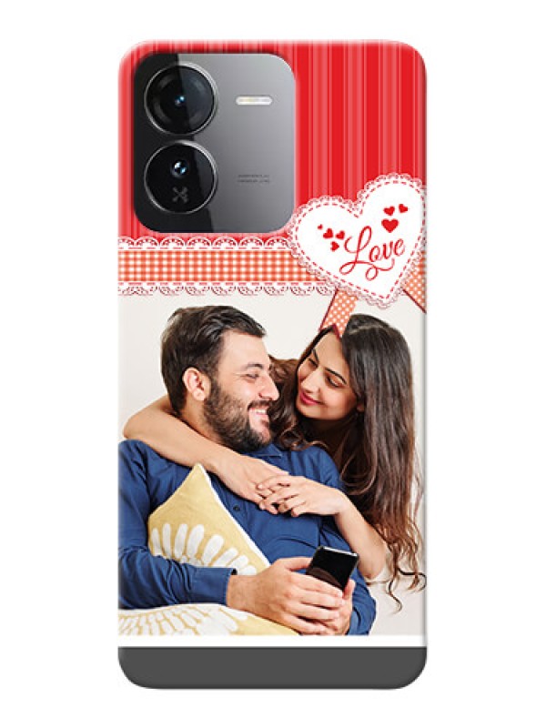 Custom iQOO Z9 5G phone cases online: Red Love Pattern Design