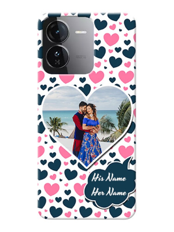 Custom iQOO Z9 5G Mobile Covers Online: Pink And Blue Heart Design