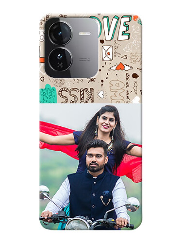 Custom iQOO Z9 5G Personalised mobile covers: Love Doodle Pattern