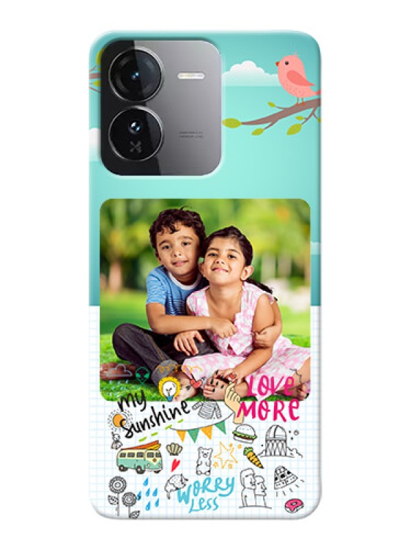 Custom iQOO Z9 5G phone cases online: Doodle love Design