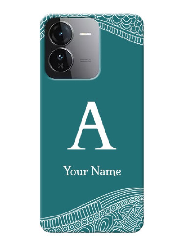 Custom iQOO Z9 5G Personalized Phone Case with line art pattern with custom name Design