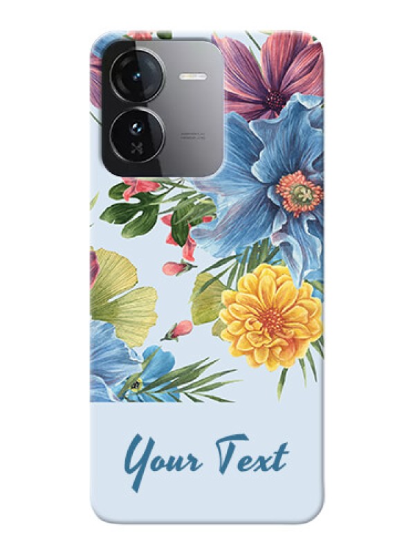 Custom iQOO Z9 5G Custom Mobile Case with Stunning Watercolored Flowers Painting Design