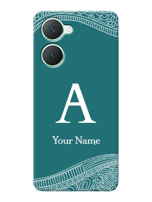 Custom iQOO Z9 Lite 5G Personalized Phone Case with line art pattern with custom name Design